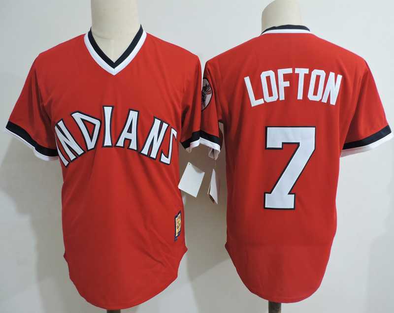 Cleveland Indians #7 Kenny Lofton Red Cooperstown Collection Throwback Stitched MLB Jerseys Dzhi